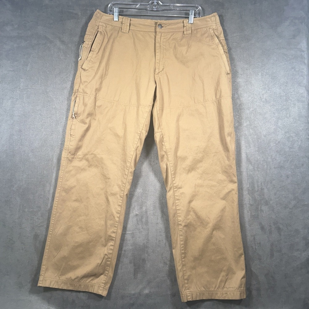 Columbia Titanium Tan Pants 36 x 30 Zip Pockets Hiking Outdoors Omni Shield